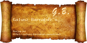 Galusz Barnabás névjegykártya